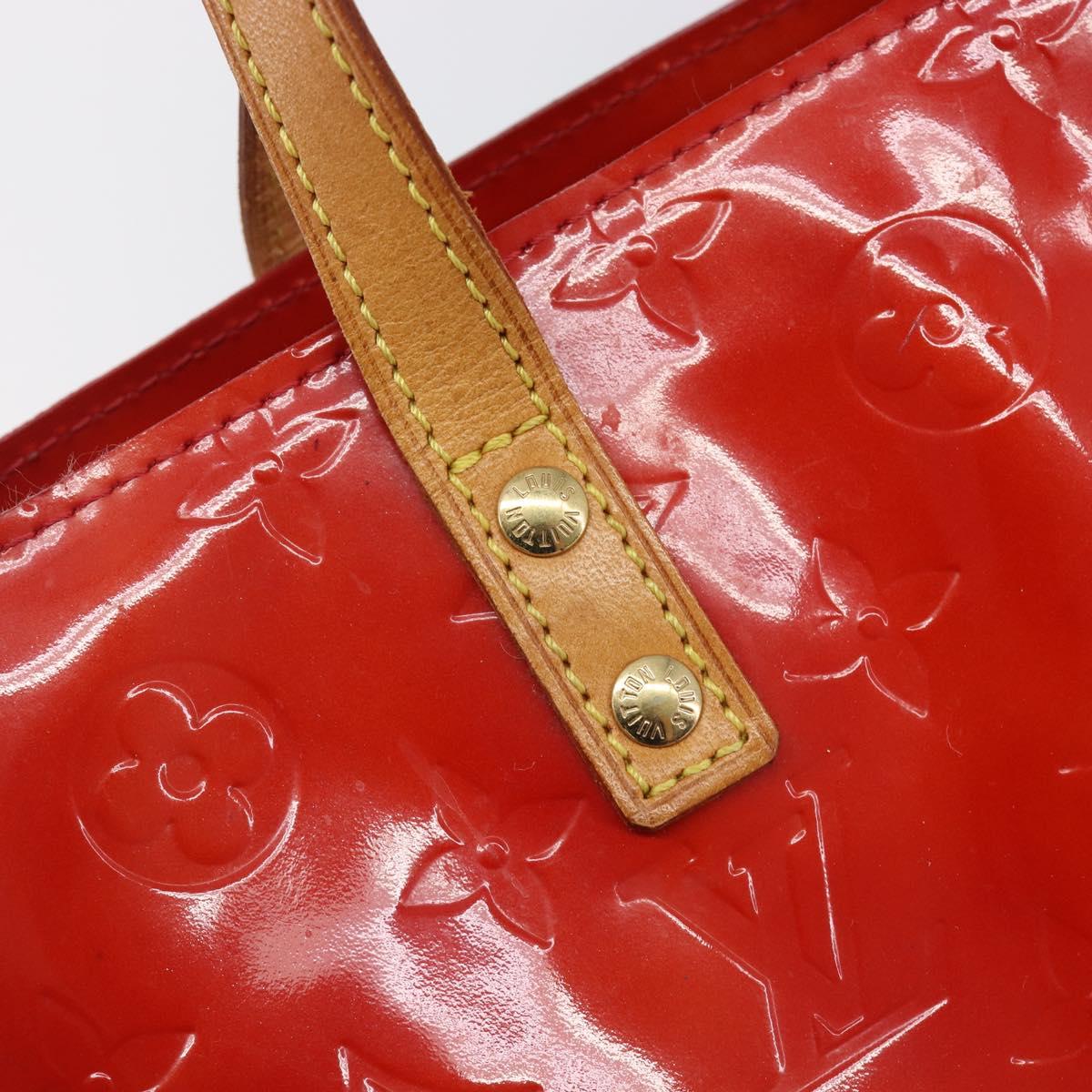 LOUIS VUITTON Monogram Vernis Reade PM Hand Bag Rouge M91088 LV Auth gh2388