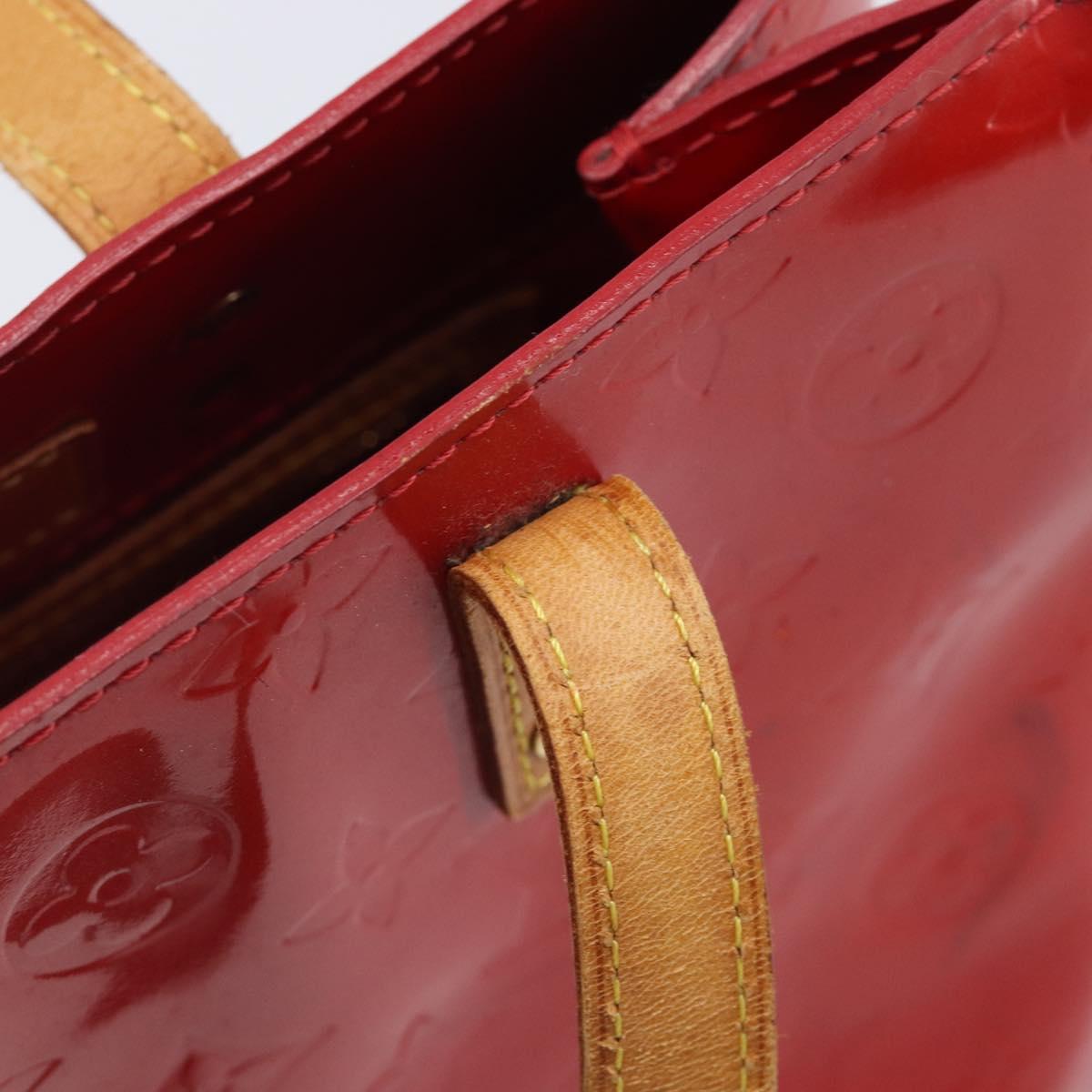 LOUIS VUITTON Monogram Vernis Reade PM Hand Bag Rouge M91088 LV Auth gh2388