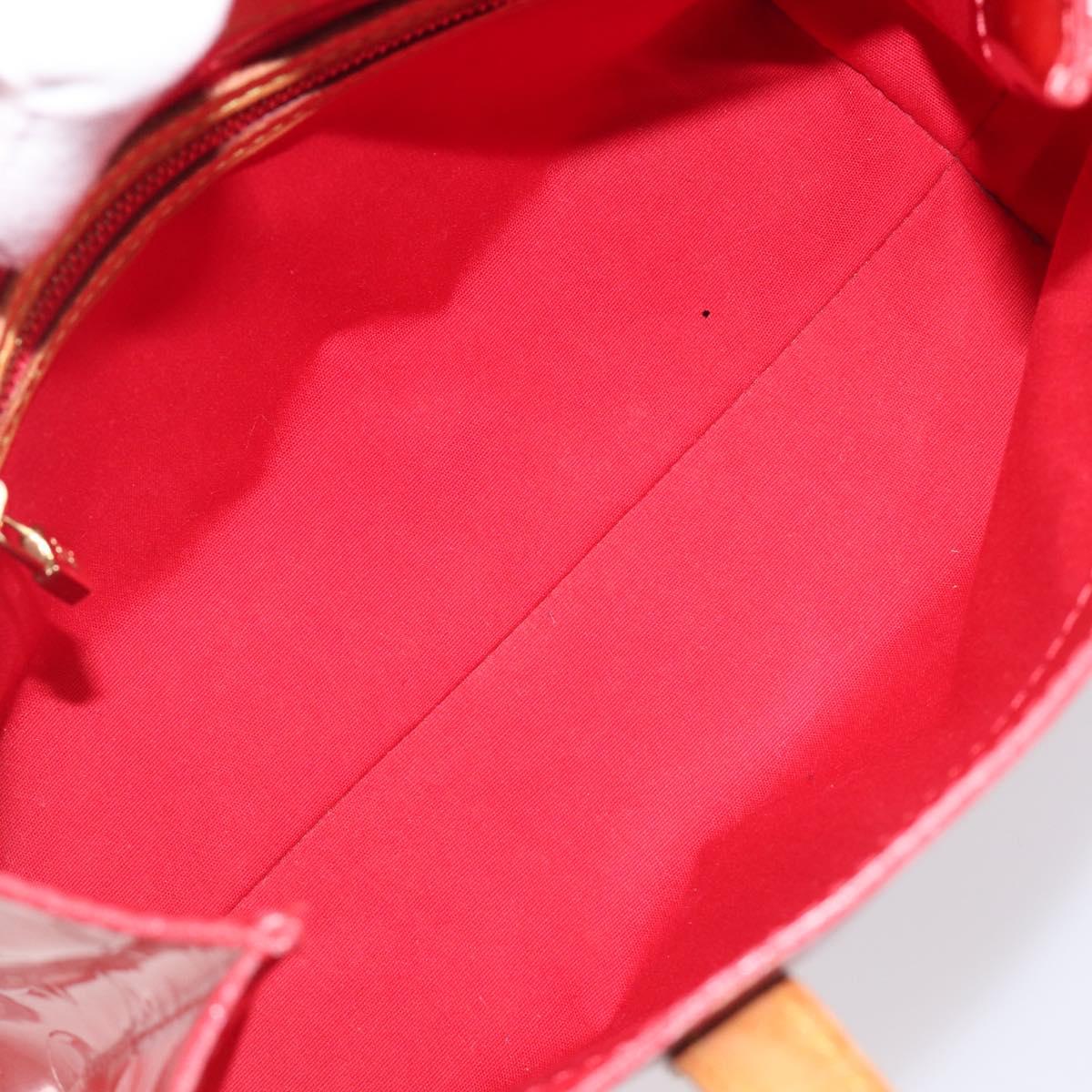 LOUIS VUITTON Monogram Vernis Reade PM Hand Bag Rouge M91088 LV Auth gh2388