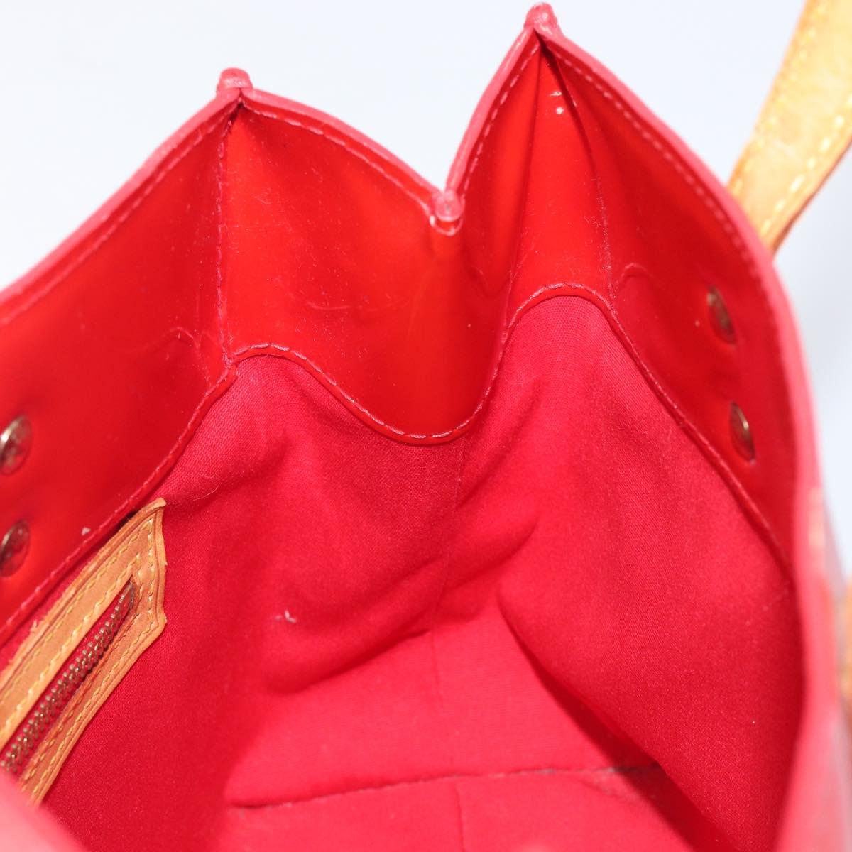 LOUIS VUITTON Monogram Vernis Reade PM Hand Bag Rouge M91088 LV Auth gh2388