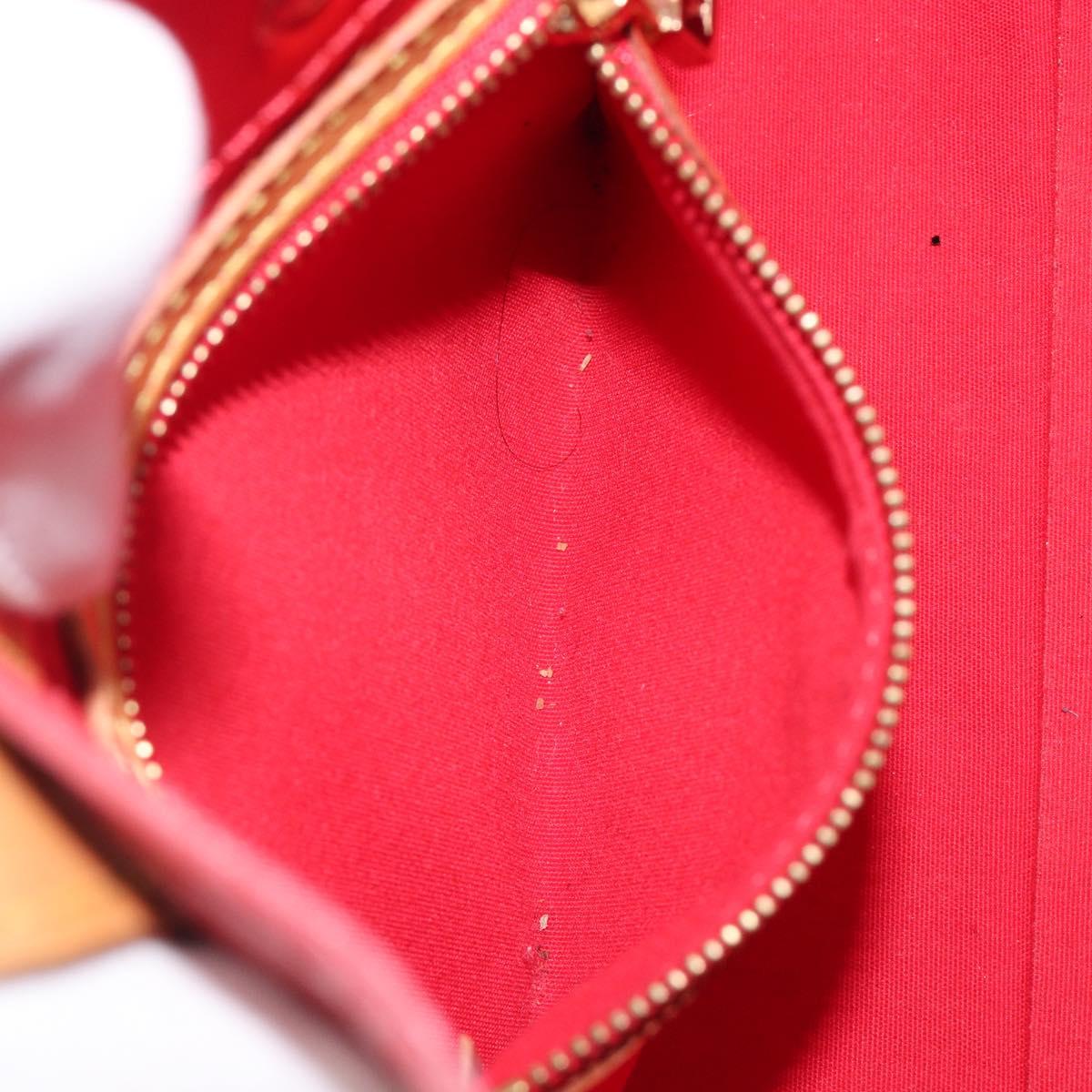 LOUIS VUITTON Monogram Vernis Reade PM Hand Bag Rouge M91088 LV Auth gh2388