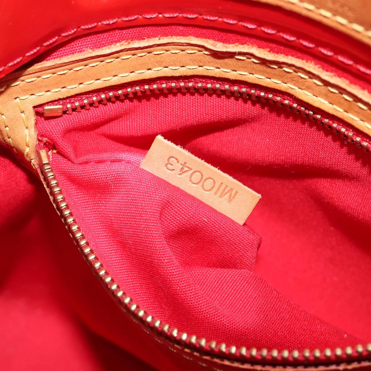LOUIS VUITTON Monogram Vernis Reade PM Hand Bag Rouge M91088 LV Auth gh2388