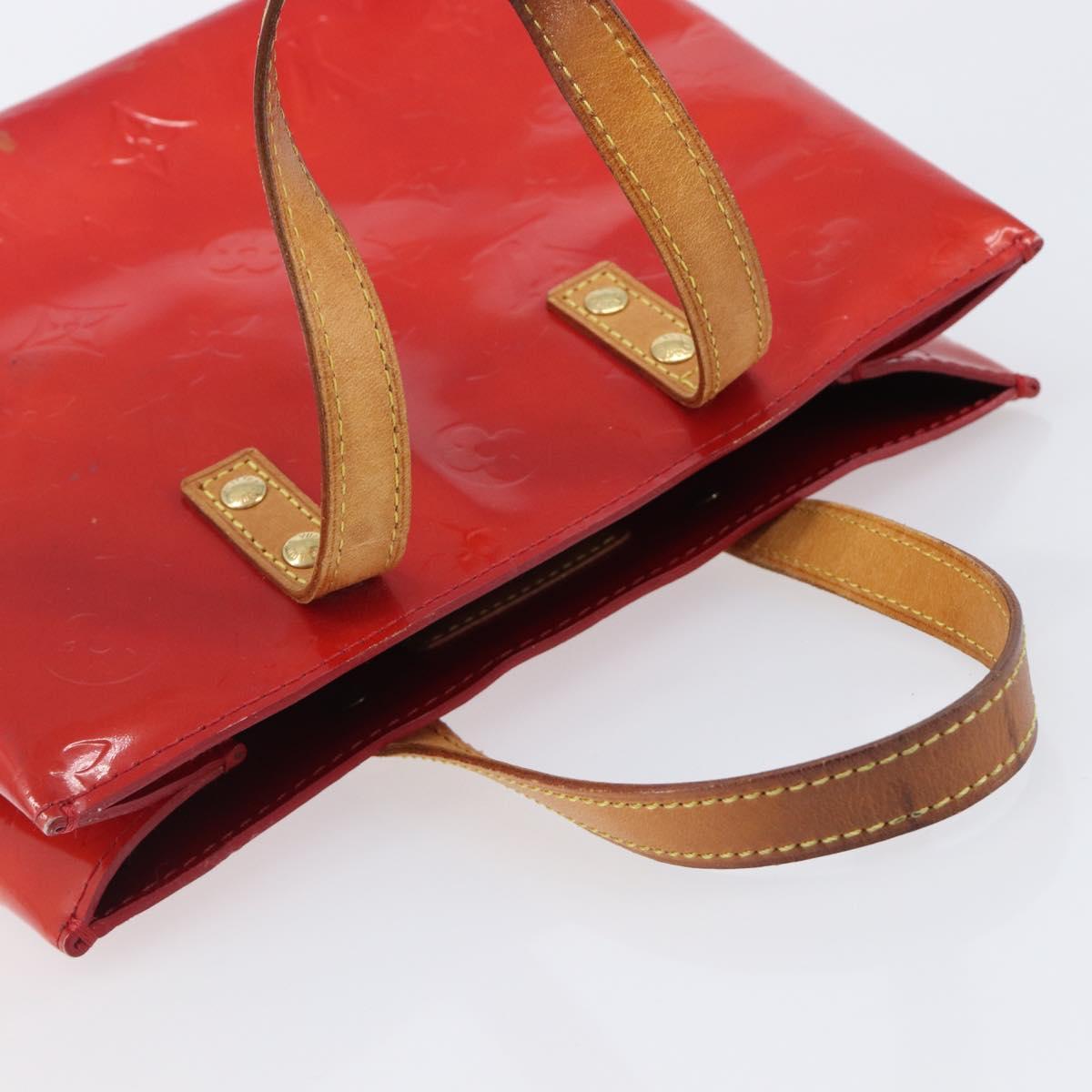 LOUIS VUITTON Monogram Vernis Reade PM Hand Bag Rouge M91088 LV Auth gh2388