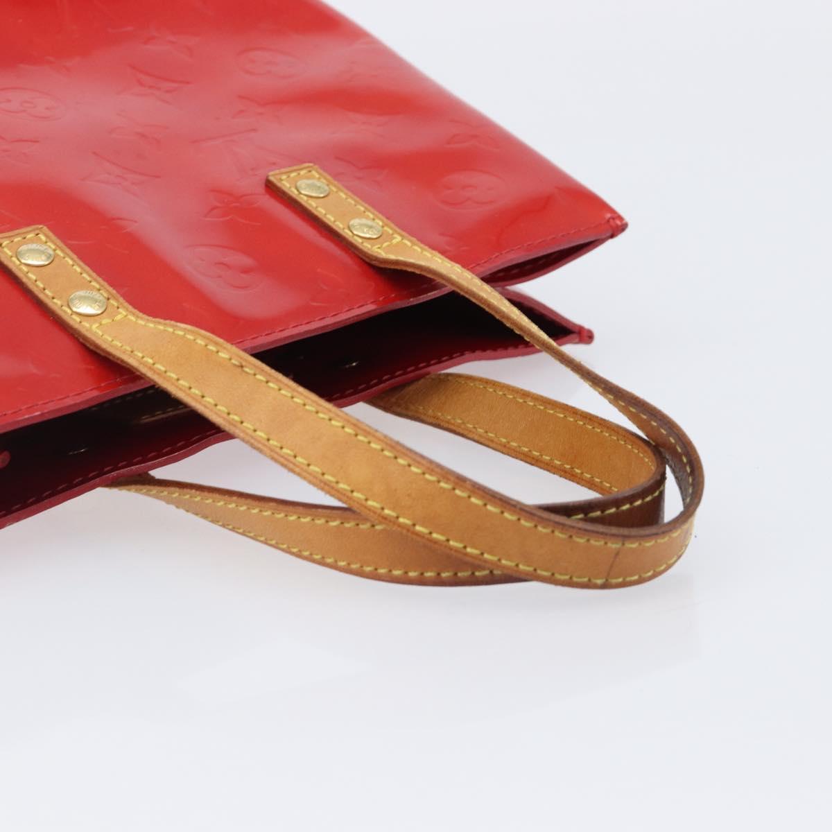 LOUIS VUITTON Monogram Vernis Reade PM Hand Bag Rouge M91088 LV Auth gh2388