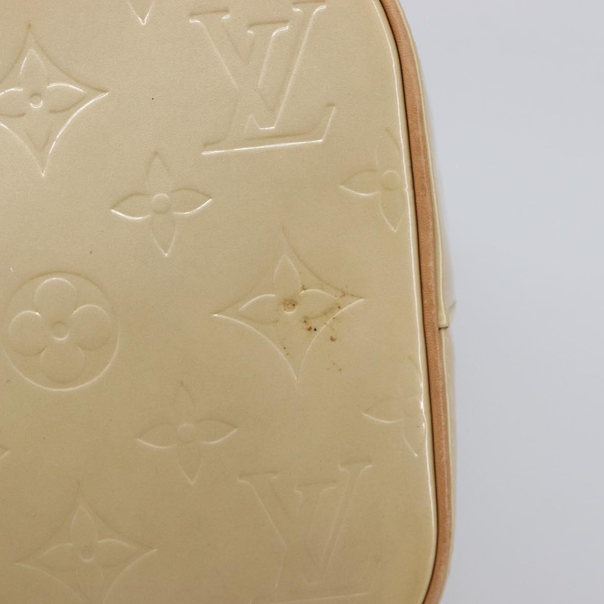 LOUIS VUITTON Monogram Vernis Houston Hand Bag Beige M91004 LV Auth gh2391A