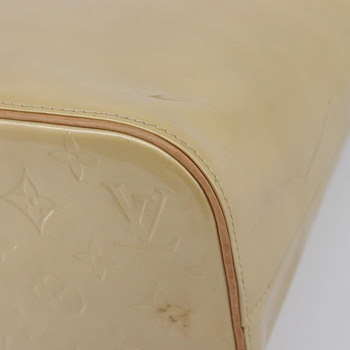 LOUIS VUITTON Monogram Vernis Houston Hand Bag Beige M91004 LV Auth gh2391A