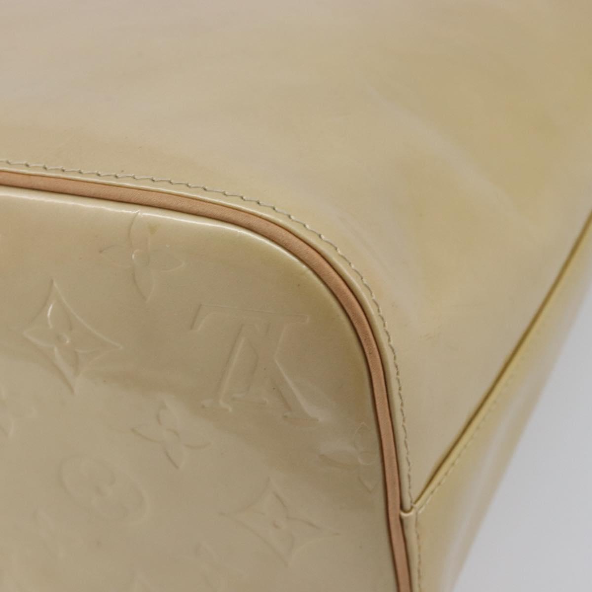 LOUIS VUITTON Monogram Vernis Houston Hand Bag Beige M91004 LV Auth gh2391A