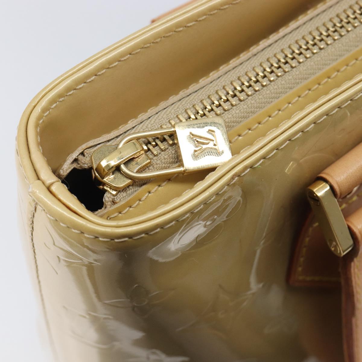 LOUIS VUITTON Monogram Vernis Houston Hand Bag Beige M91004 LV Auth gh2391A