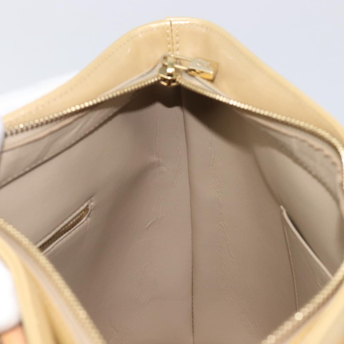 LOUIS VUITTON Monogram Vernis Houston Hand Bag Beige M91004 LV Auth gh2391A