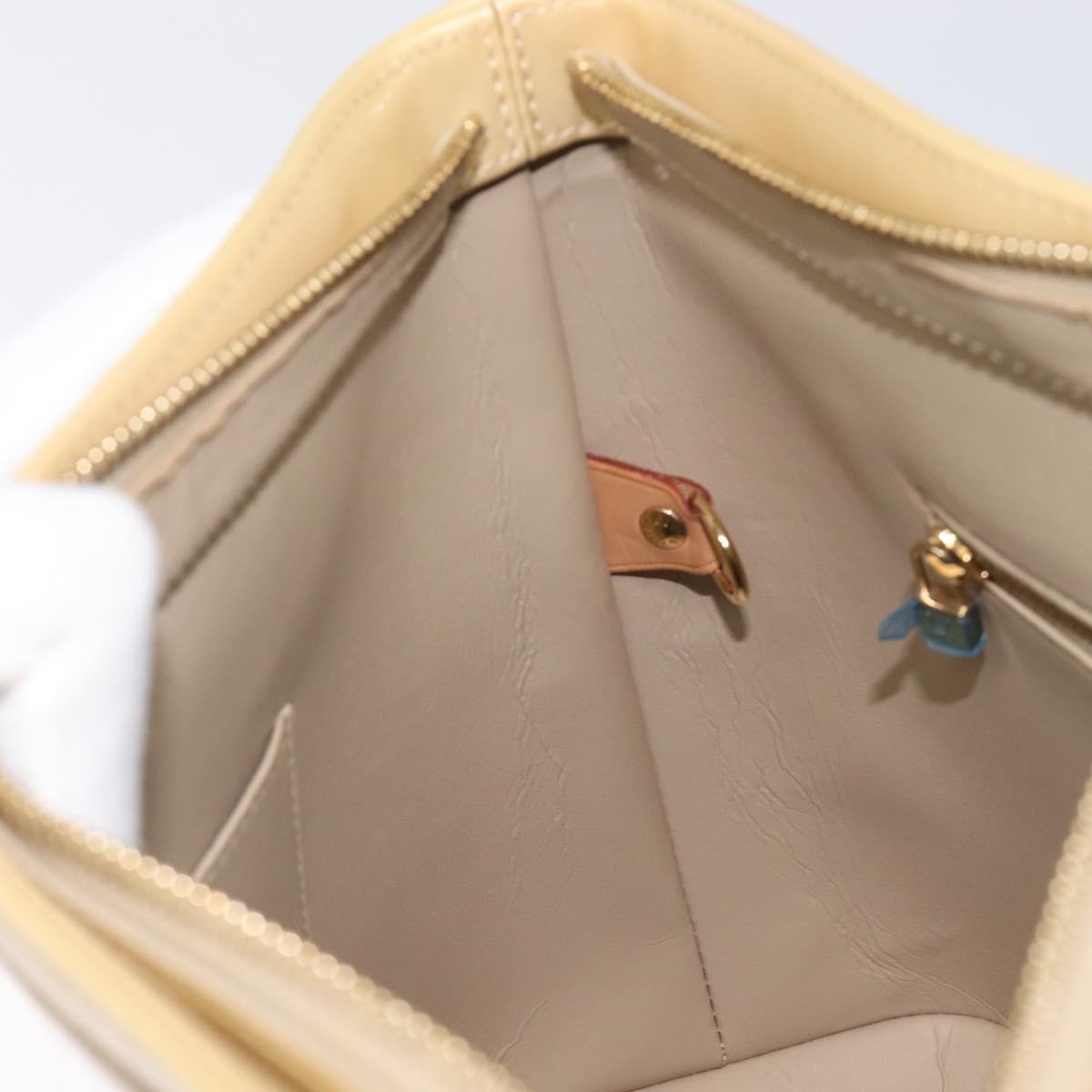 LOUIS VUITTON Monogram Vernis Houston Hand Bag Beige M91004 LV Auth gh2391A
