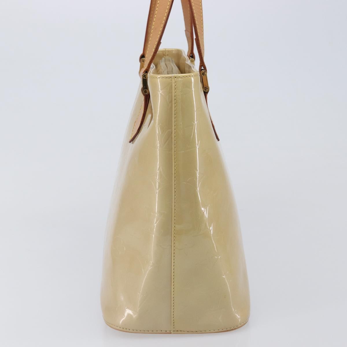 LOUIS VUITTON Monogram Vernis Houston Hand Bag Beige M91004 LV Auth gh2391A
