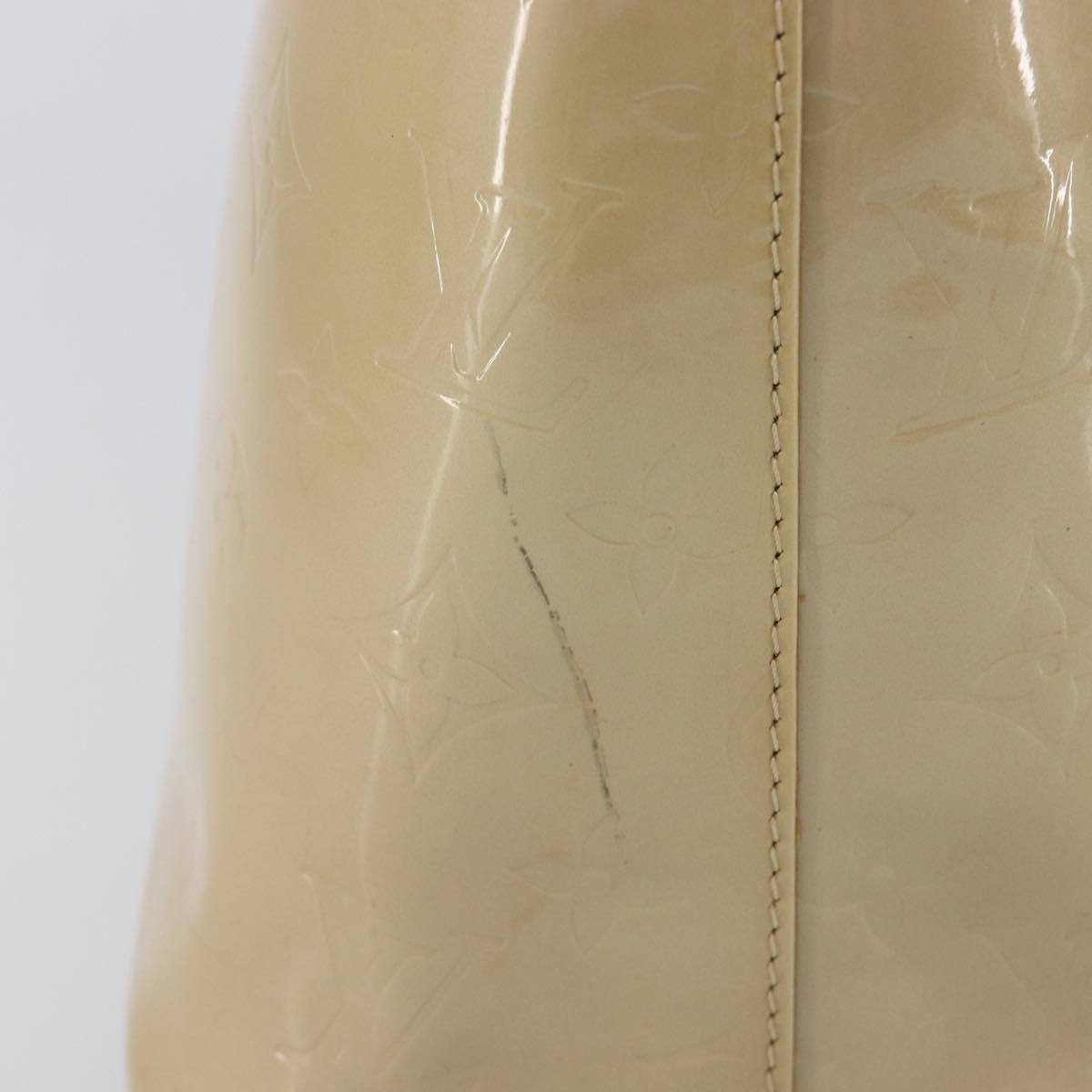 LOUIS VUITTON Monogram Vernis Houston Hand Bag Beige M91004 LV Auth gh2391A