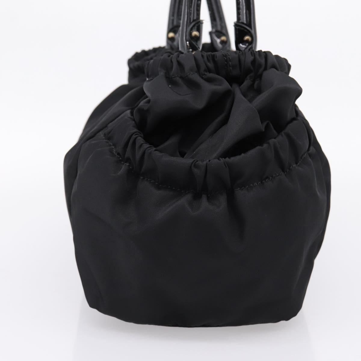 Salvatore Ferragamo Vala Tote Bag Nylon Black Gold Tone Auth gh2398A