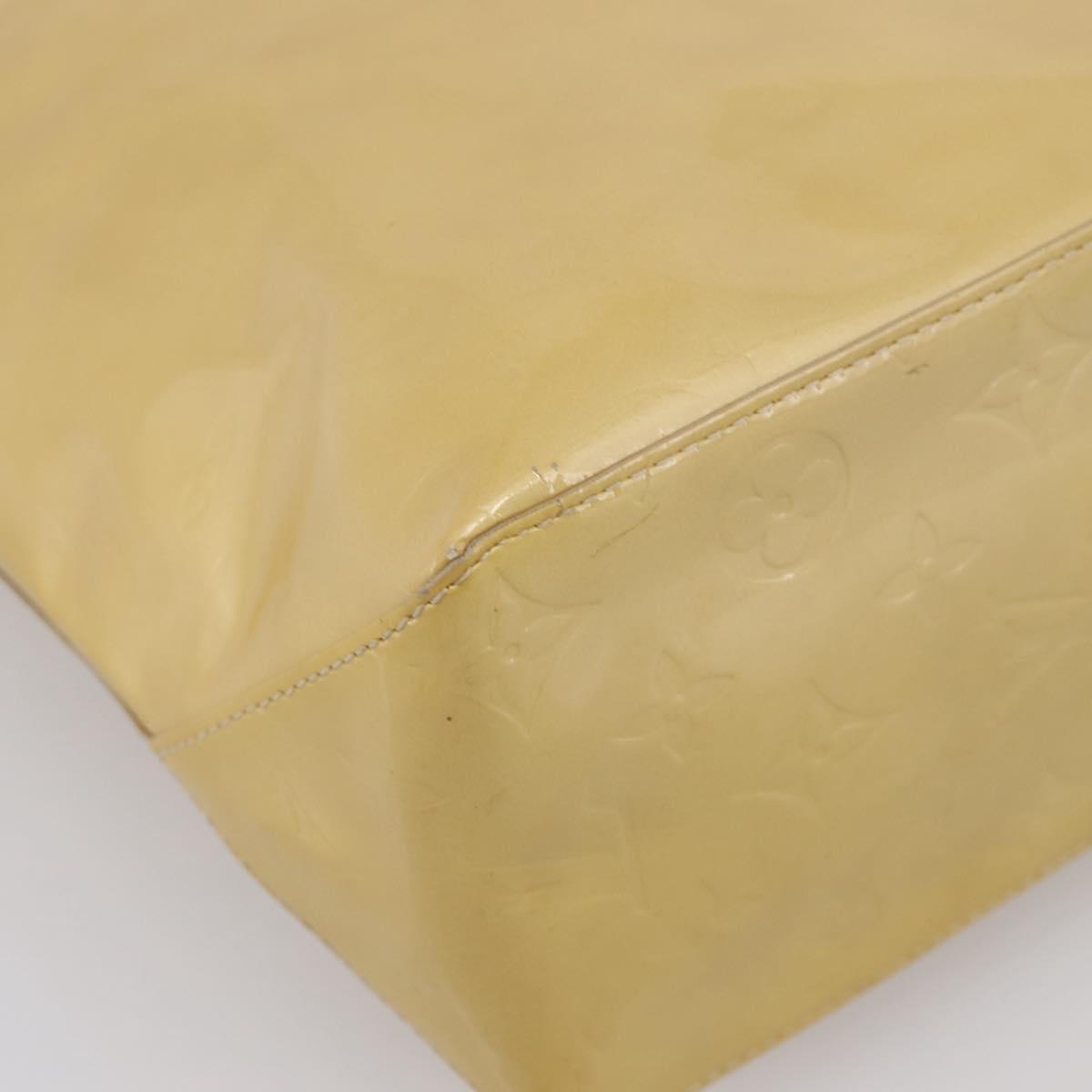 LOUIS VUITTON Monogram Vernis Reade MM Hand Bag Beige M91141 LV Auth gh2399