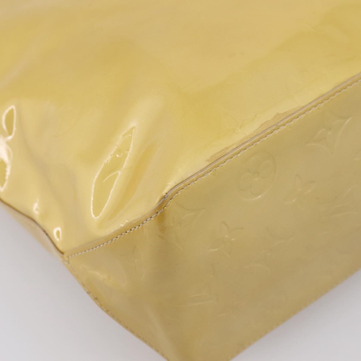LOUIS VUITTON Monogram Vernis Reade MM Hand Bag Beige M91141 LV Auth gh2399