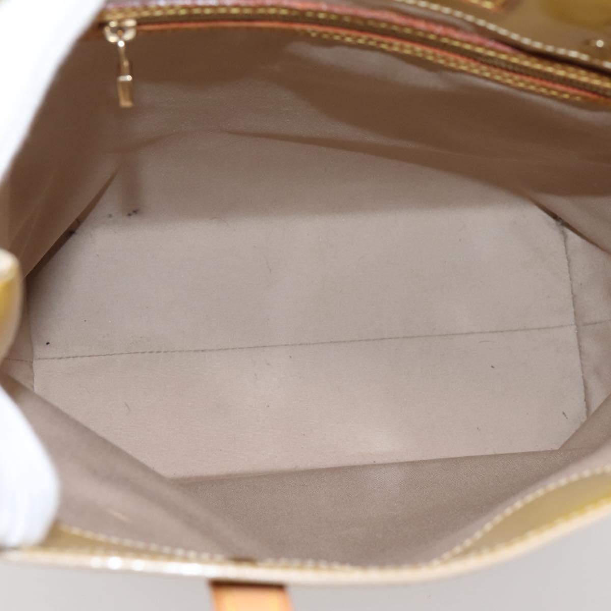 LOUIS VUITTON Monogram Vernis Reade MM Hand Bag Beige M91141 LV Auth gh2399