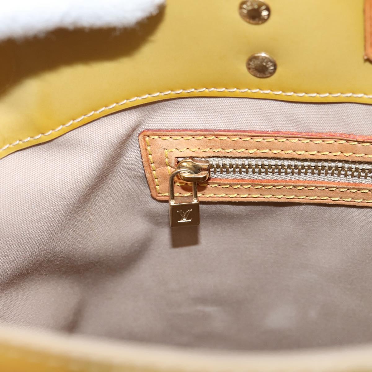 LOUIS VUITTON Monogram Vernis Reade MM Hand Bag Beige M91141 LV Auth gh2399