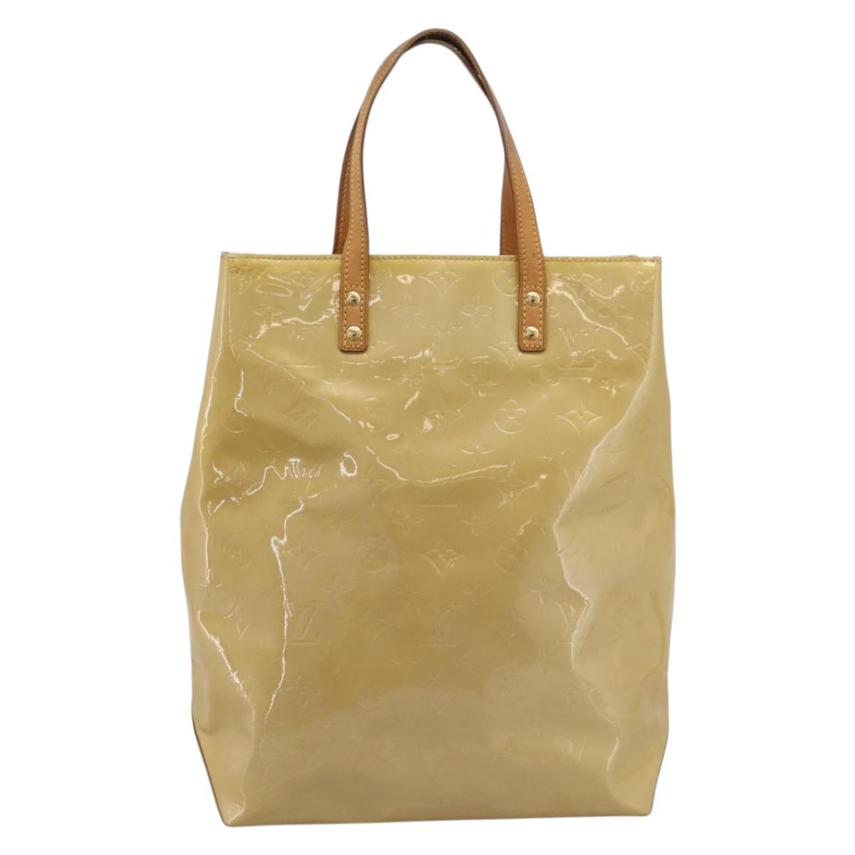 LOUIS VUITTON Monogram Vernis Reade MM Hand Bag Beige M91141 LV Auth gh2399