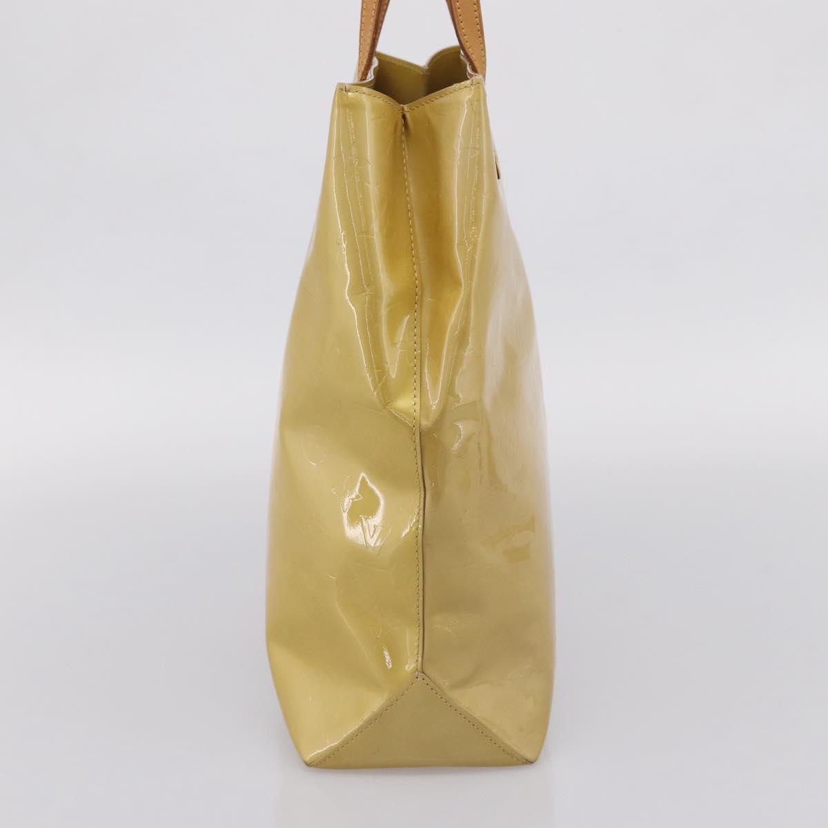 LOUIS VUITTON Monogram Vernis Reade MM Hand Bag Beige M91141 LV Auth gh2399