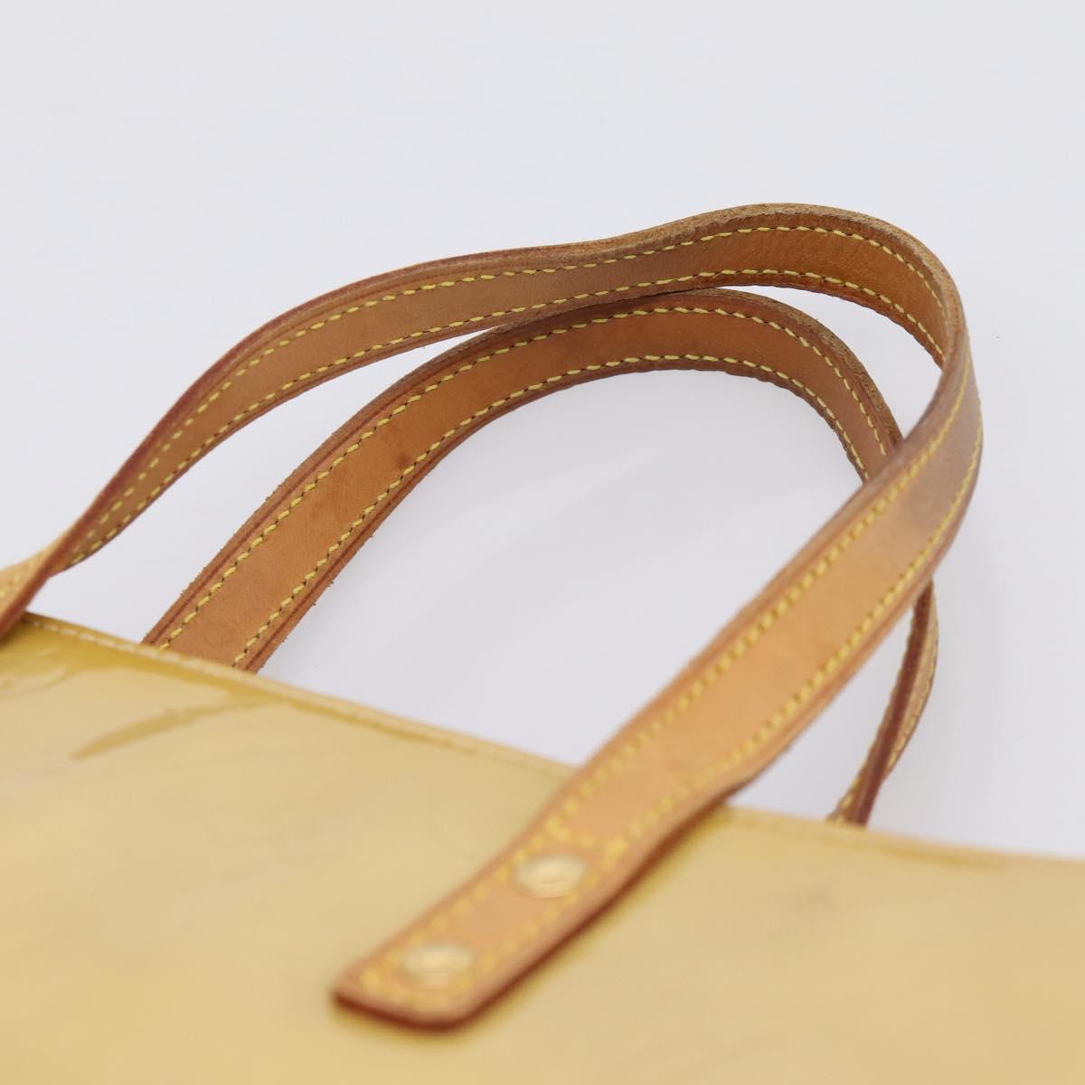 LOUIS VUITTON Monogram Vernis Reade MM Hand Bag Beige M91141 LV Auth gh2399