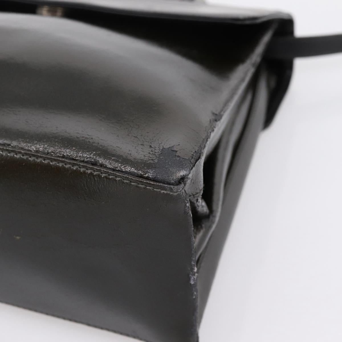 LOEWE Velazquez Hand Bag Leather 2way Green Silver Auth gh2401