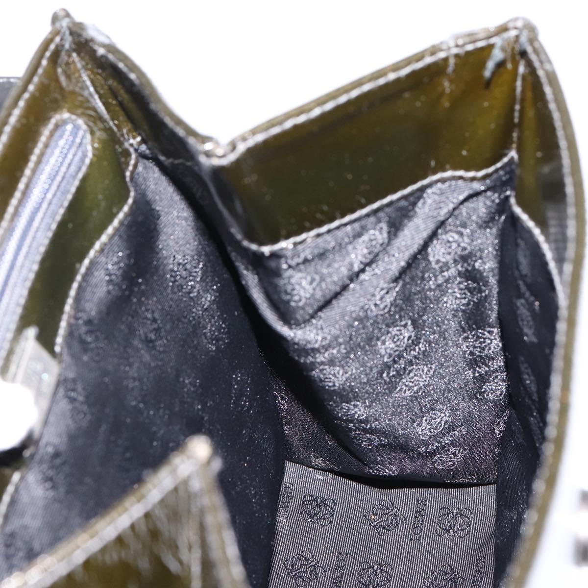LOEWE Velazquez Hand Bag Leather 2way Green Silver Auth gh2401