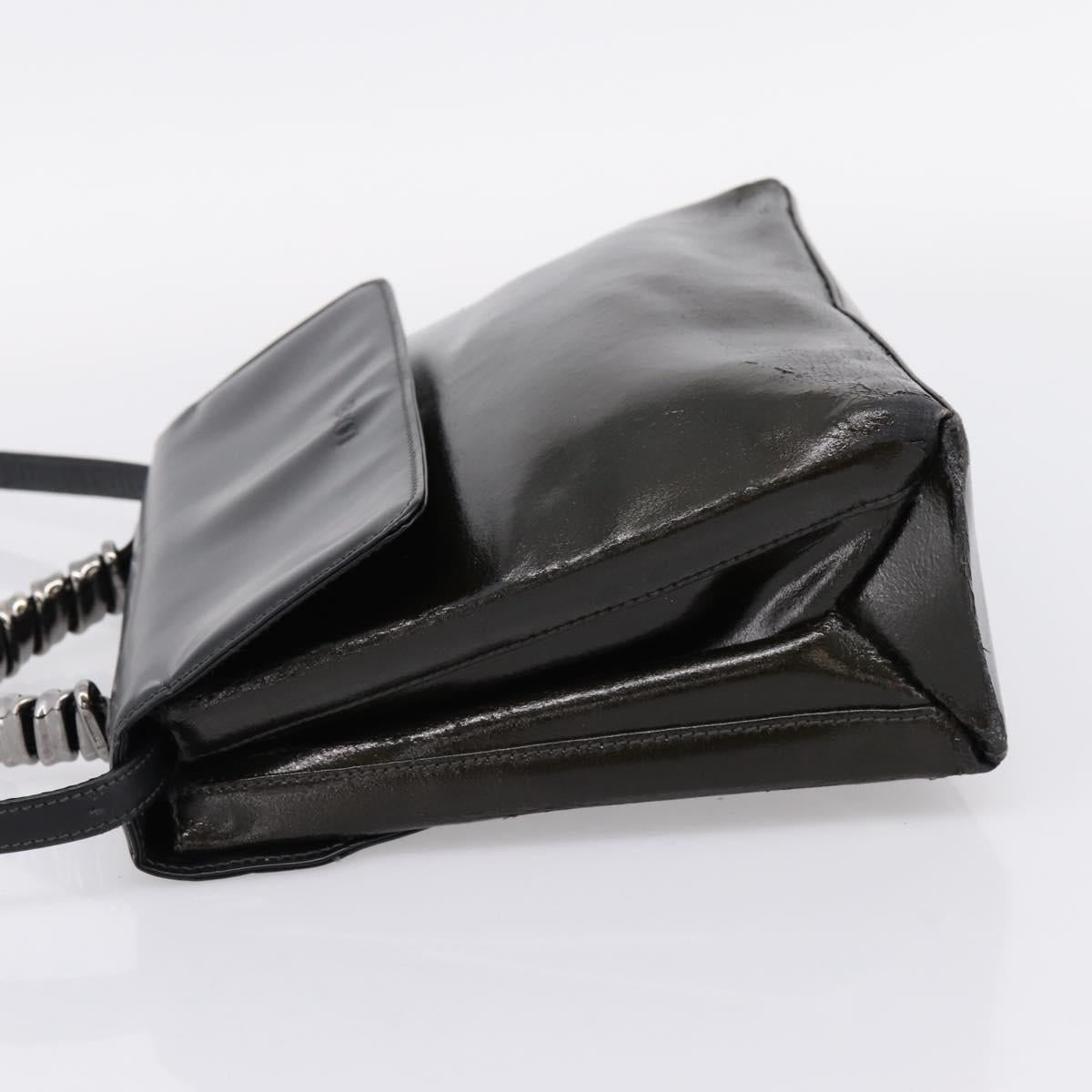 LOEWE Velazquez Hand Bag Leather 2way Green Silver Auth gh2401