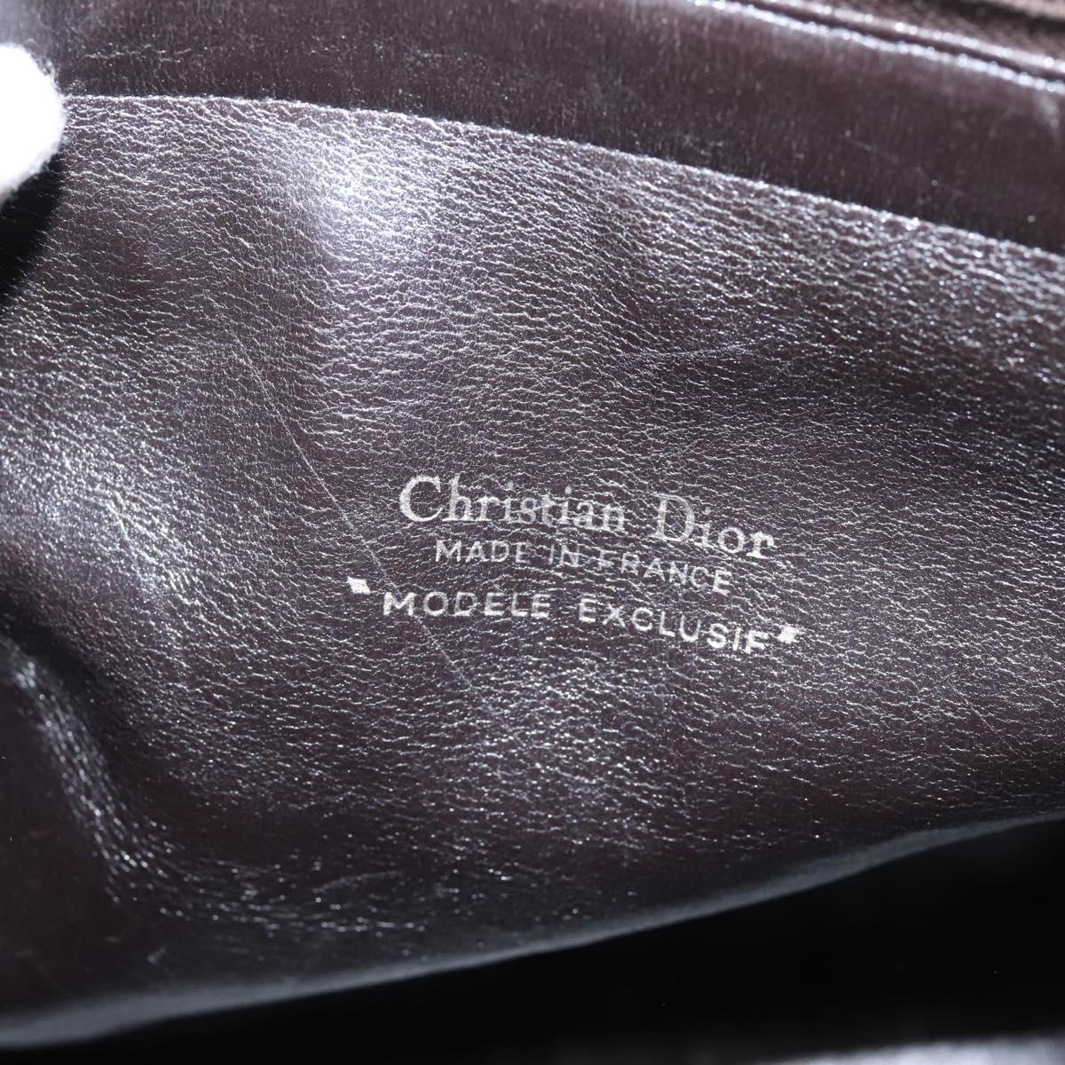 Christian Dior Trotter Canvas Hand Bag Brown Gold Tone Auth gh2402