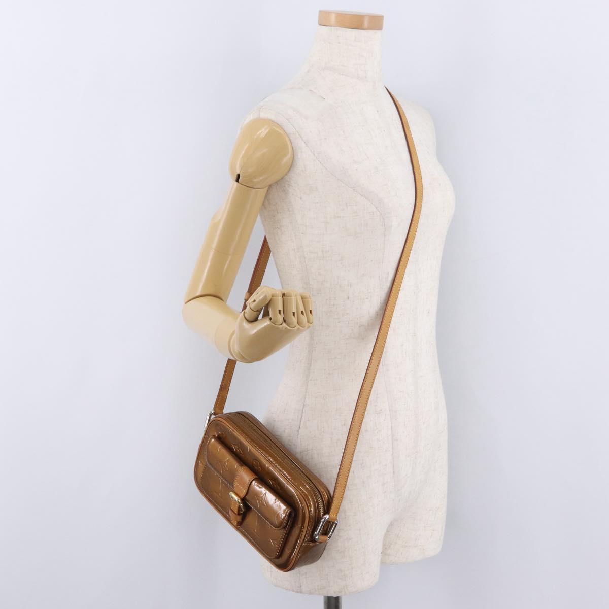 LOUIS VUITTON Monogram Vernis Christy MM Shoulder Bag Bronze M91109 Auth gh2403