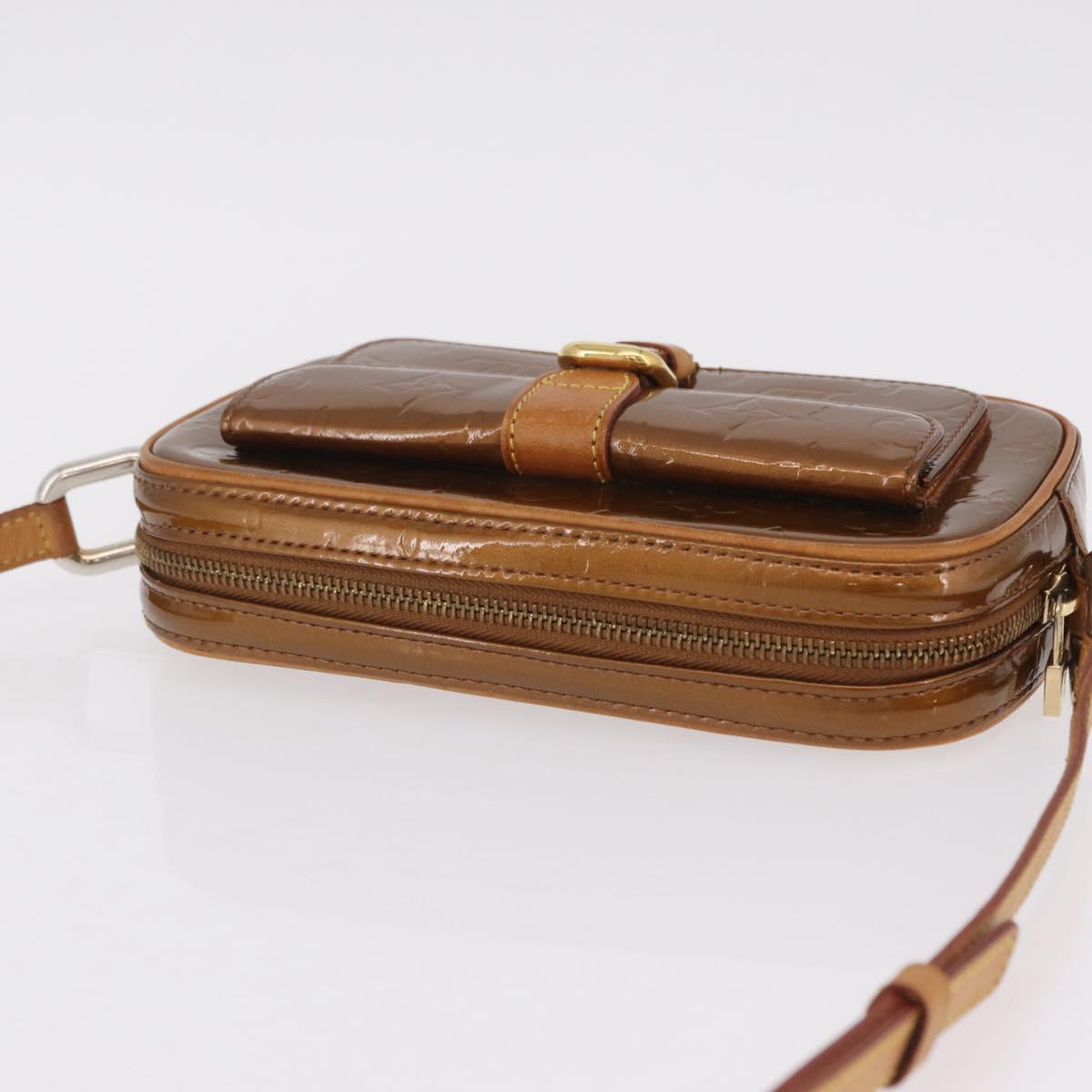 LOUIS VUITTON Monogram Vernis Christy MM Shoulder Bag Bronze M91109 Auth gh2403