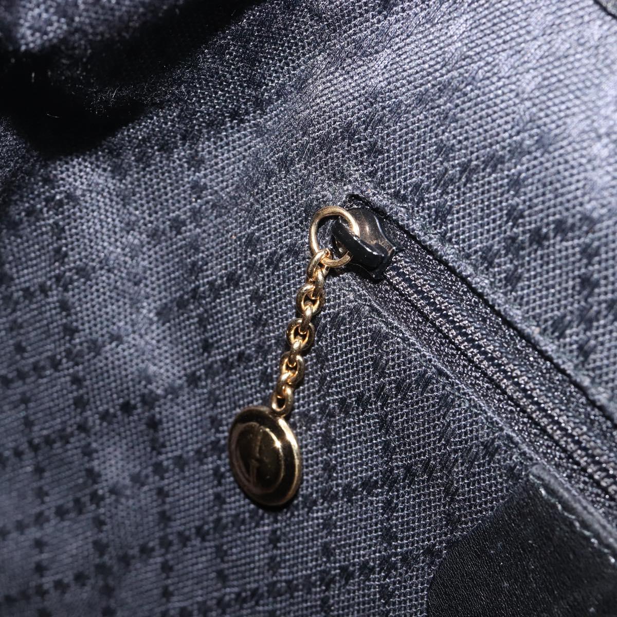 GUCCI Bamboo Backpack Leather Black Gold Tone 003 2034 0030 Auth gh2404