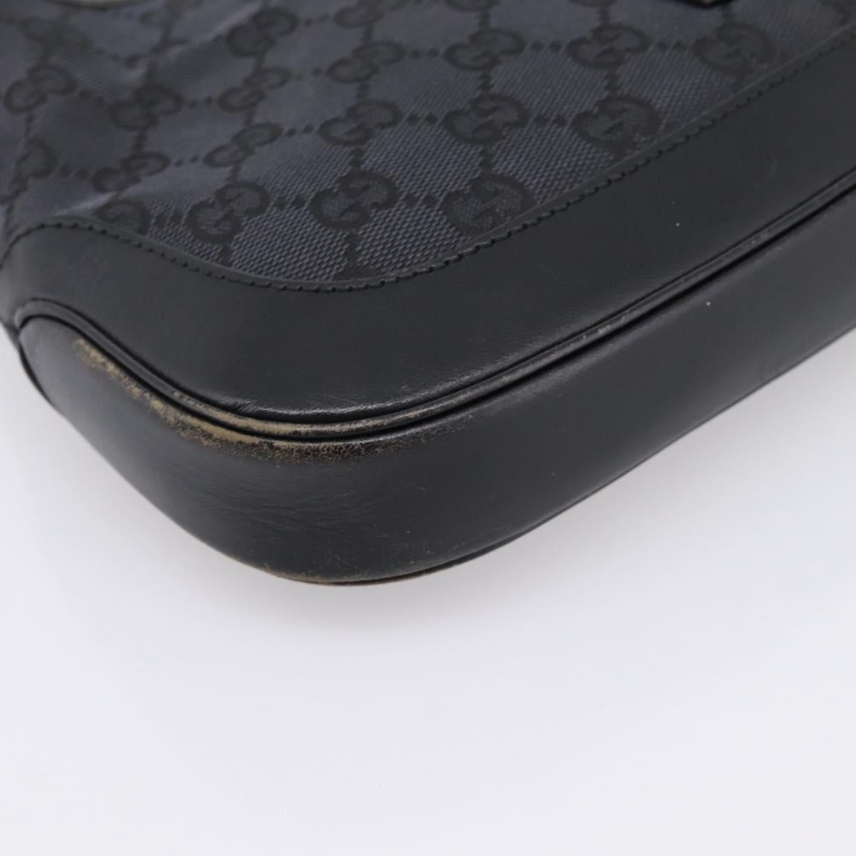 GUCCI GG Canvas Jackie Hand Bag Black 001 3735 Auth gh2405