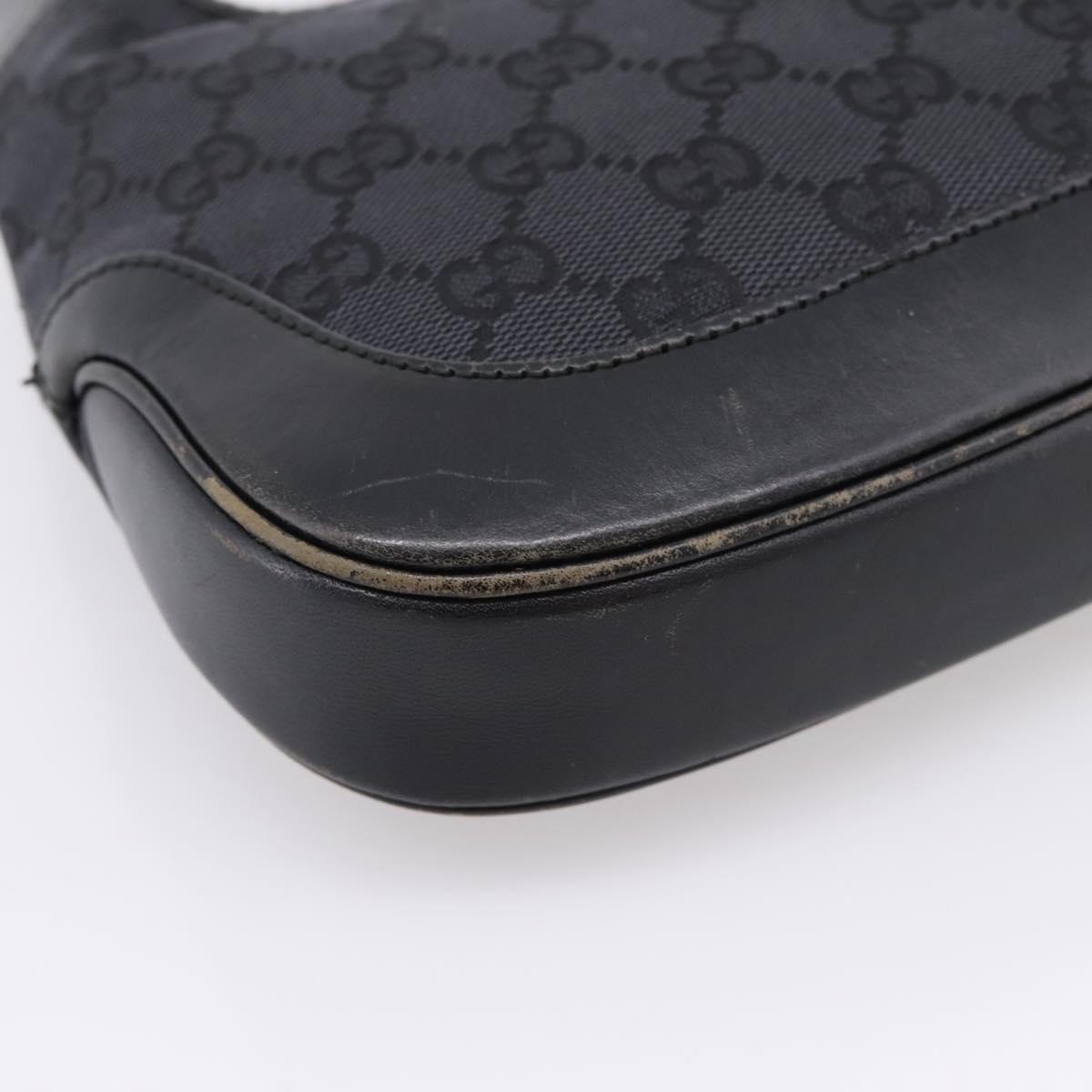 GUCCI GG Canvas Jackie Hand Bag Black 001 3735 Auth gh2405