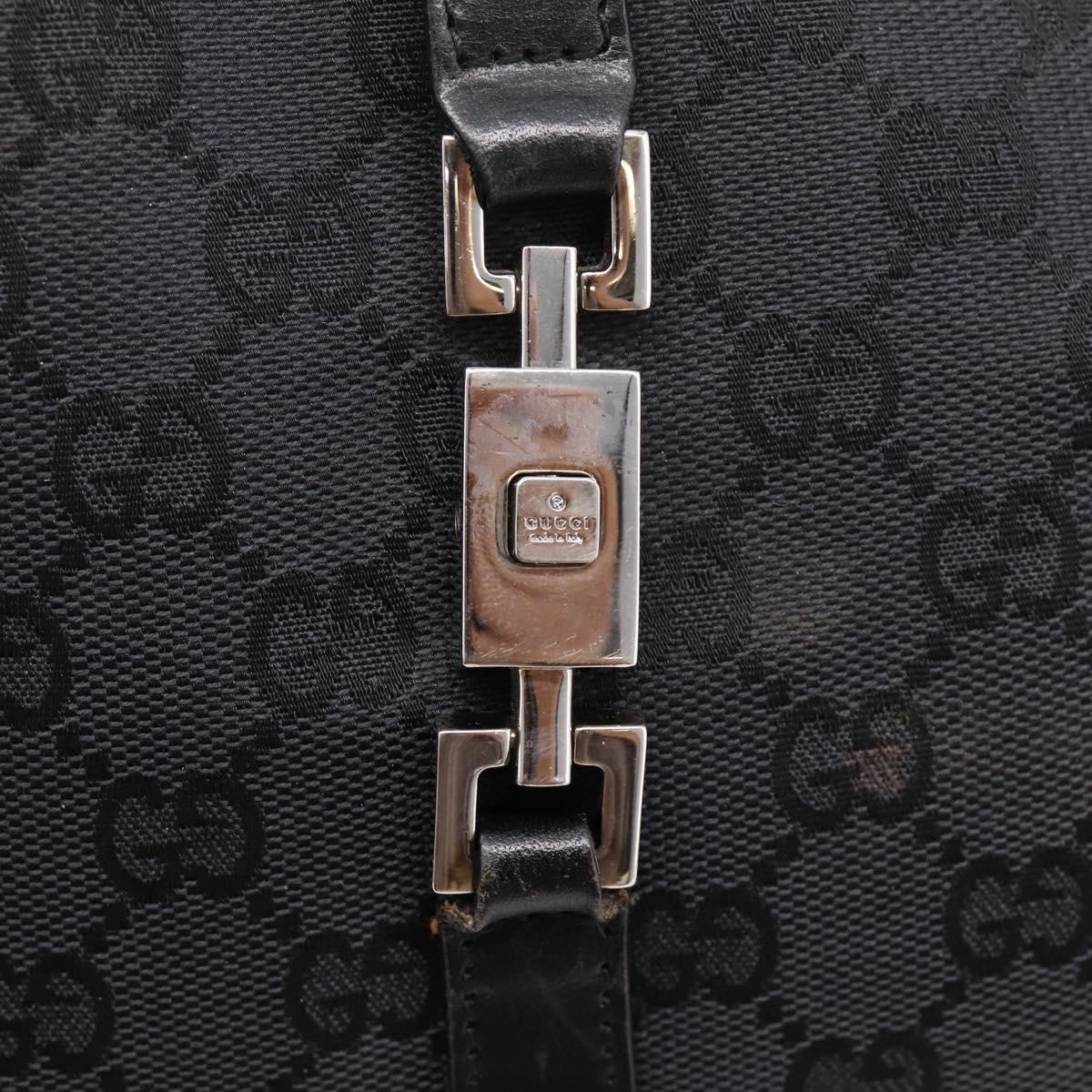 GUCCI GG Canvas Jackie Hand Bag Black 001 3735 Auth gh2405