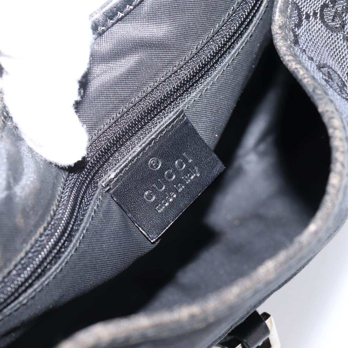 GUCCI GG Canvas Jackie Hand Bag Black 001 3735 Auth gh2405