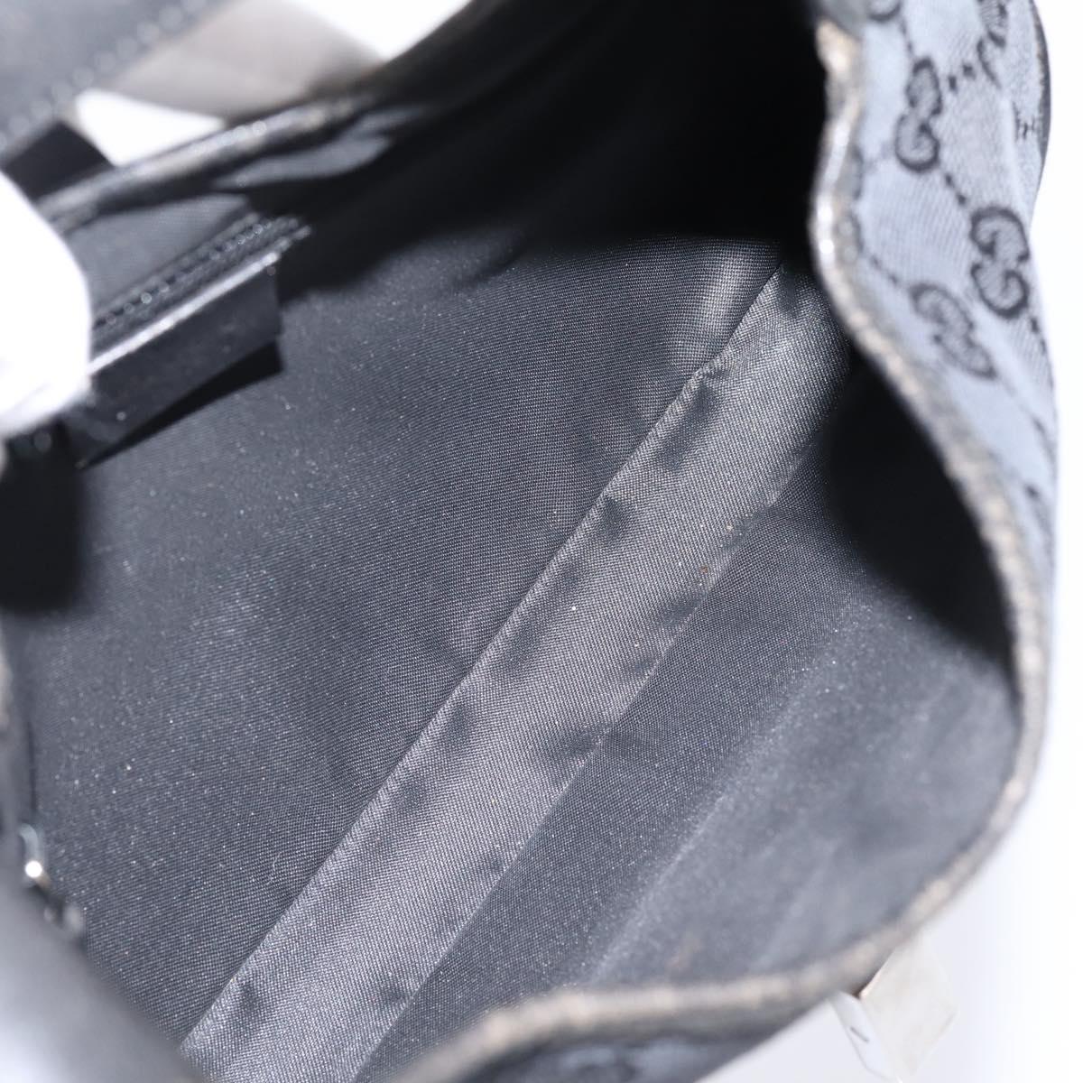 GUCCI GG Canvas Jackie Hand Bag Black 001 3735 Auth gh2405