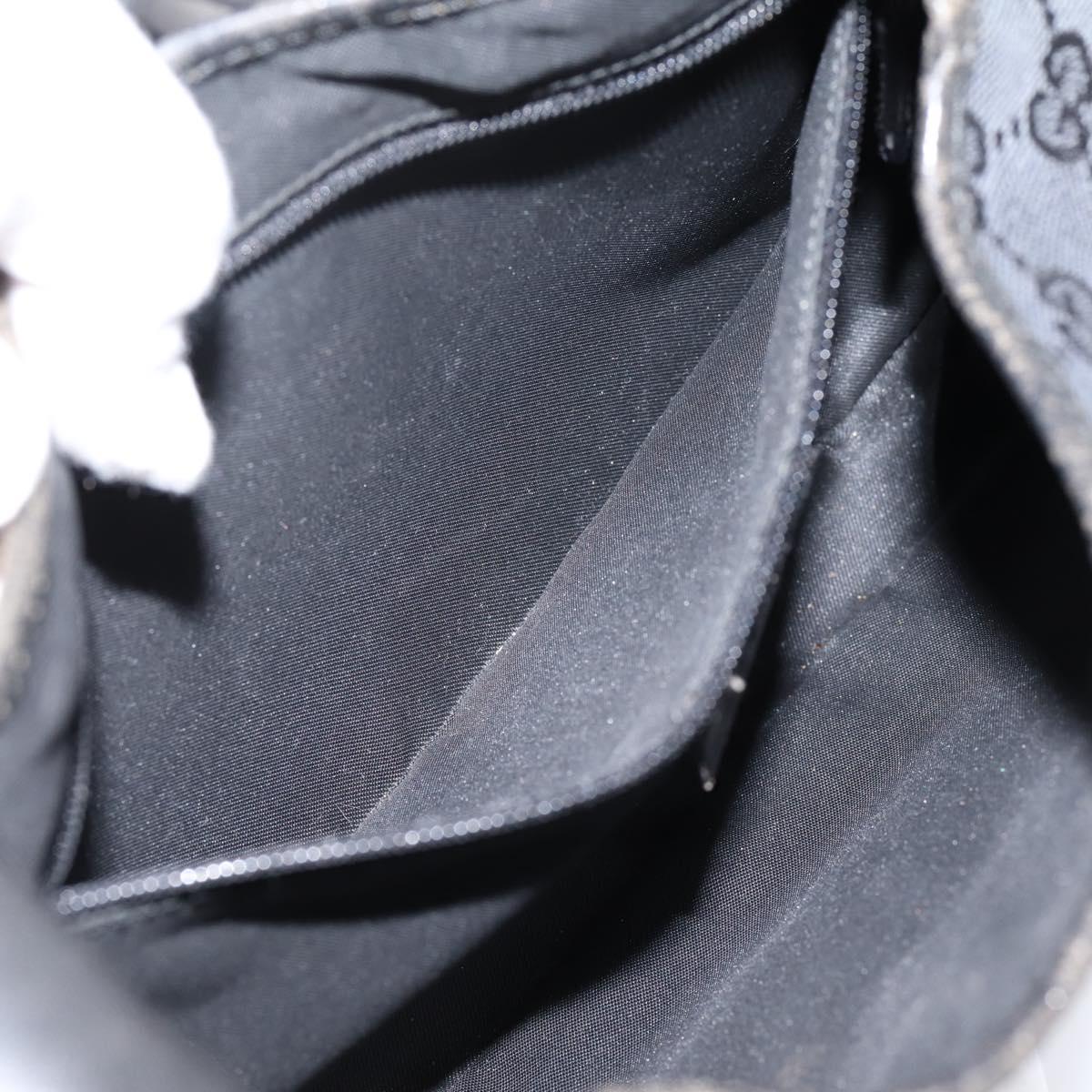 GUCCI GG Canvas Jackie Hand Bag Black 001 3735 Auth gh2405