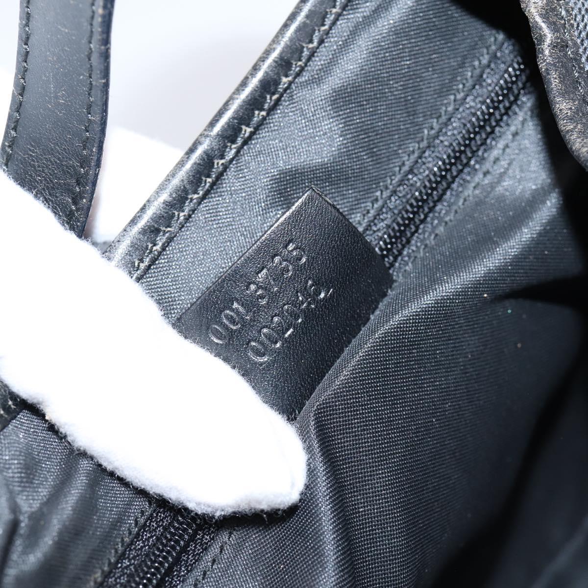 GUCCI GG Canvas Jackie Hand Bag Black 001 3735 Auth gh2405