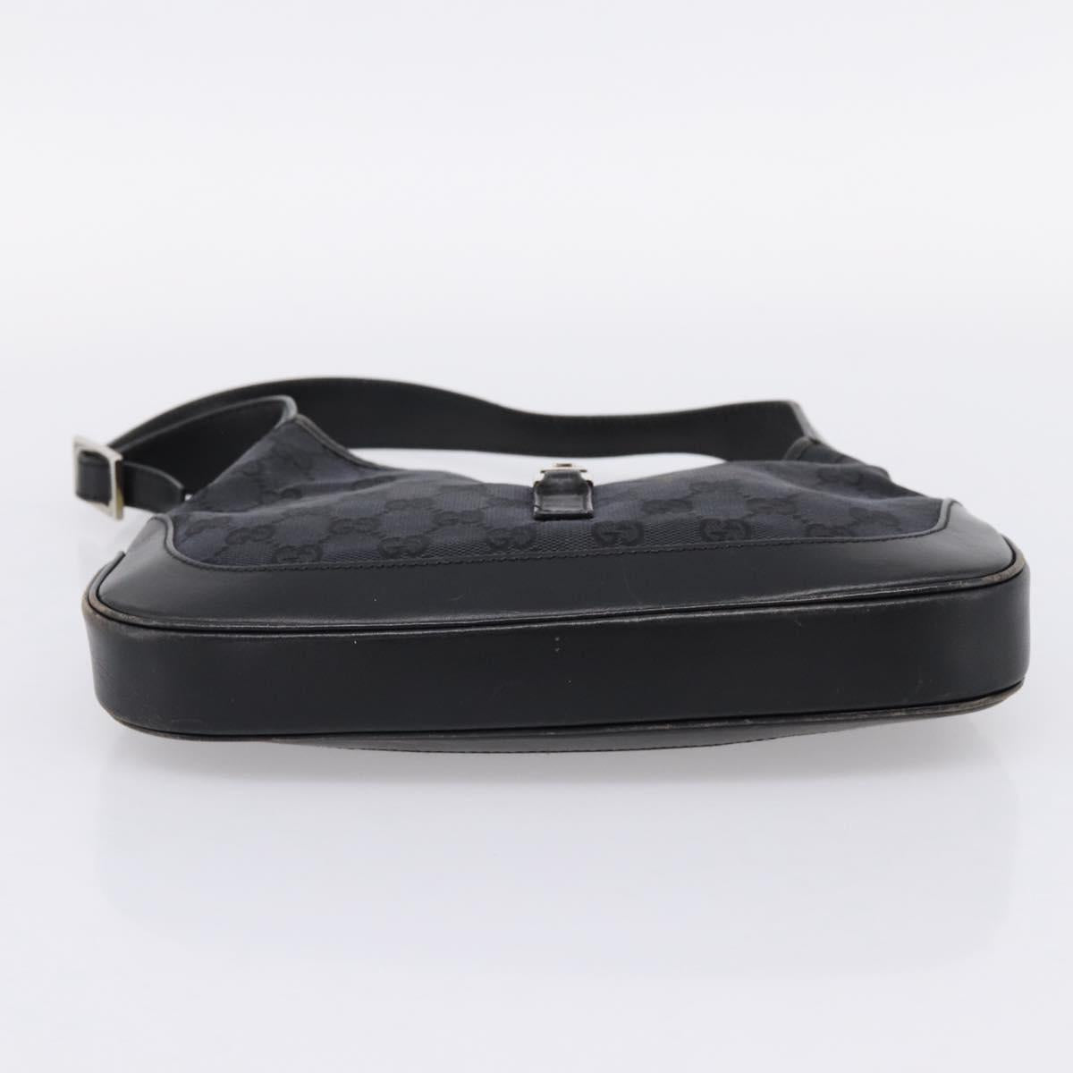 GUCCI GG Canvas Jackie Hand Bag Black 001 3735 Auth gh2405