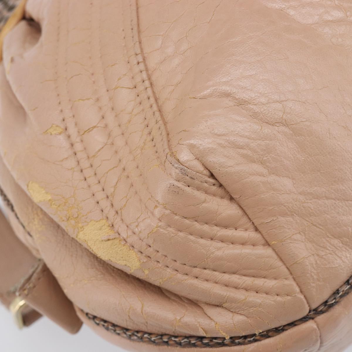 FENDI Spy Bag Hand Bag Leather Pink Gold Tone 8BL078 Auth gh2406