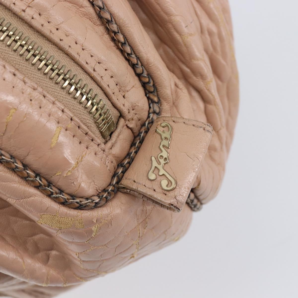 FENDI Spy Bag Hand Bag Leather Pink Gold Tone 8BL078 Auth gh2406