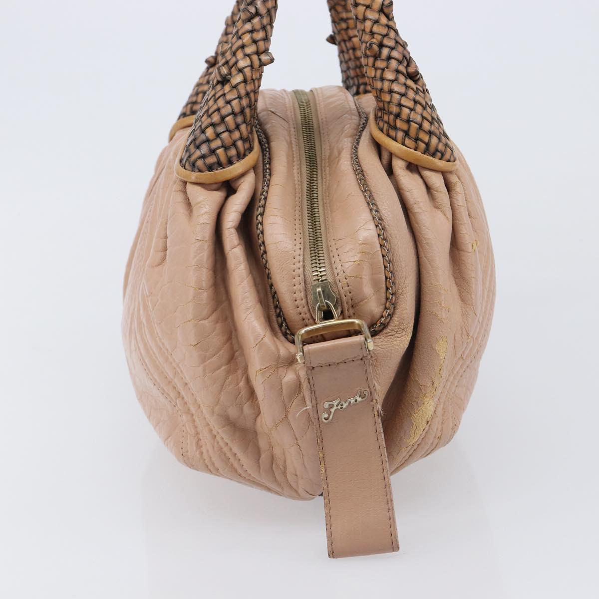 FENDI Spy Bag Hand Bag Leather Pink Gold Tone 8BL078 Auth gh2406