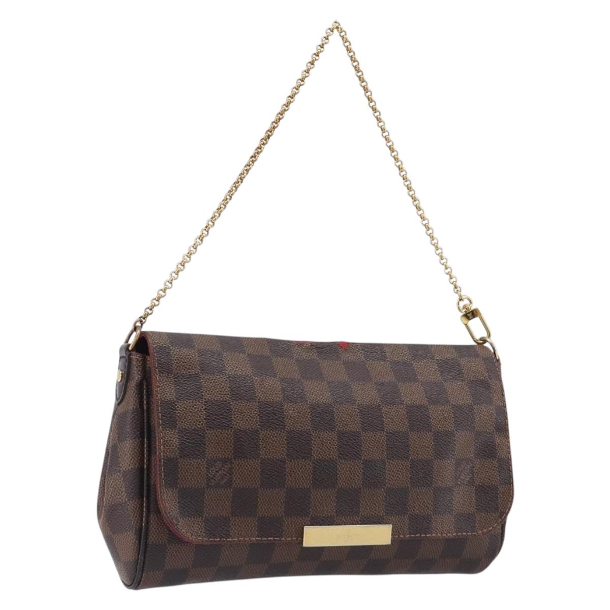 LOUIS VUITTON Damier Ebene Favorit MM Shoulder Bag M41129 LV Auth gh2407