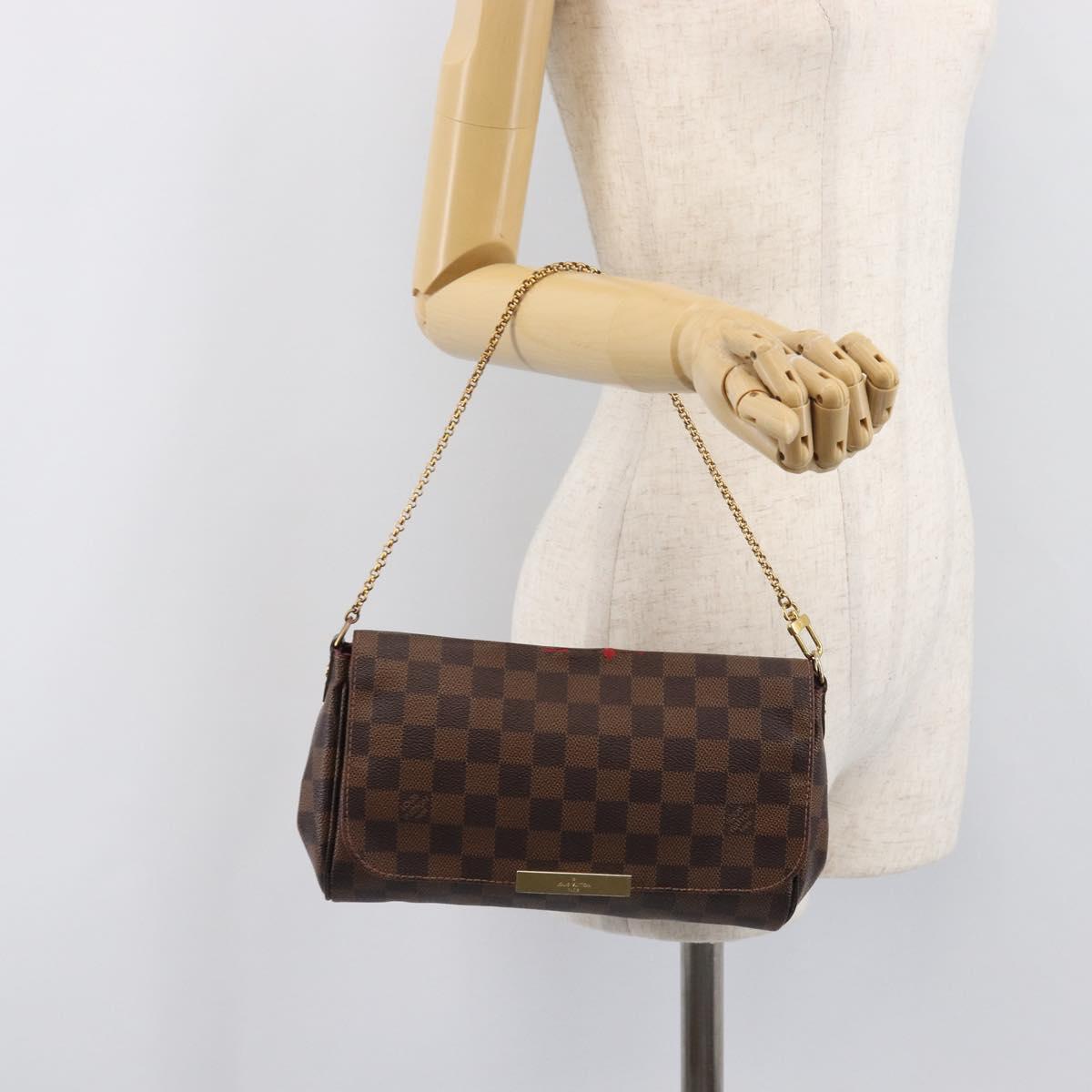 LOUIS VUITTON Damier Ebene Favorit MM Shoulder Bag M41129 LV Auth gh2407