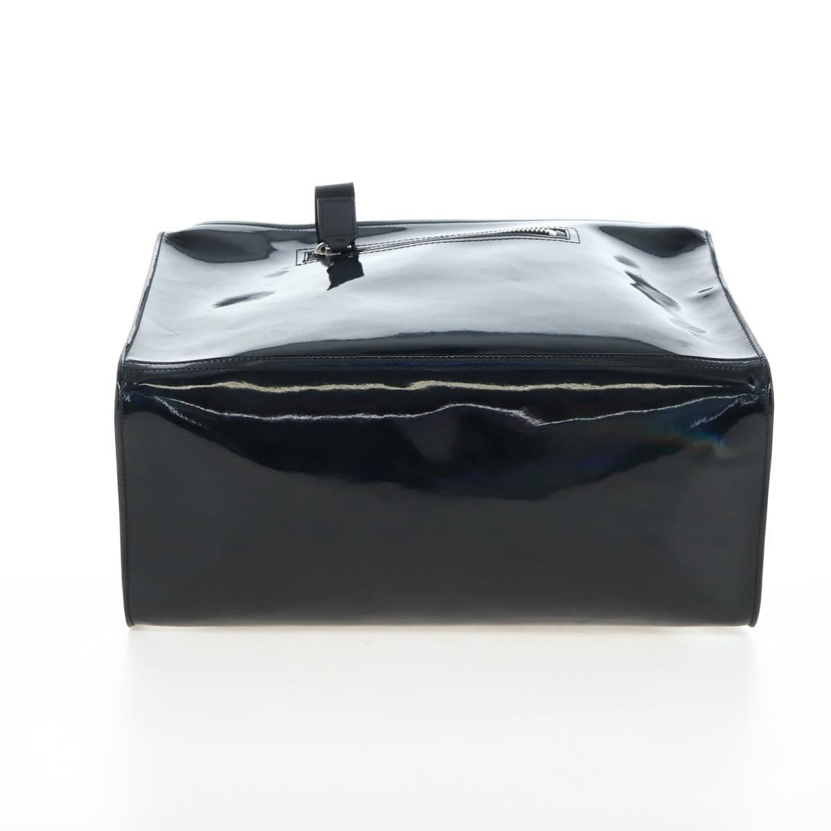 GIVENCHY Pandora Shoulder Bag Patent Black Silver Auth gh2410A