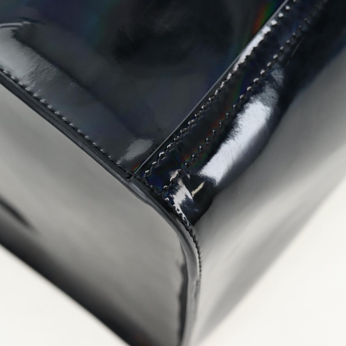 GIVENCHY Pandora Shoulder Bag Patent Black Silver Auth gh2410A