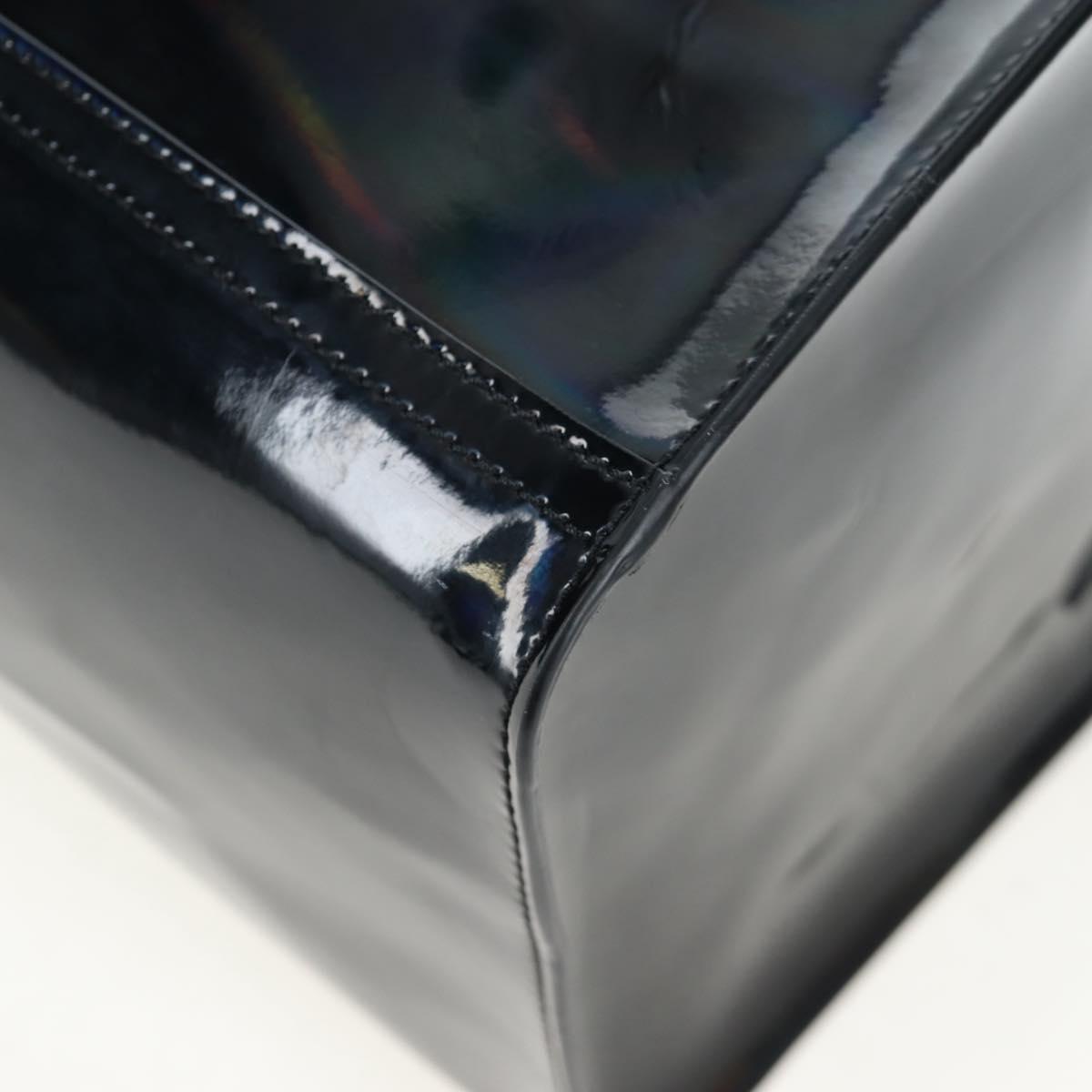 GIVENCHY Pandora Shoulder Bag Patent Black Silver Auth gh2410A