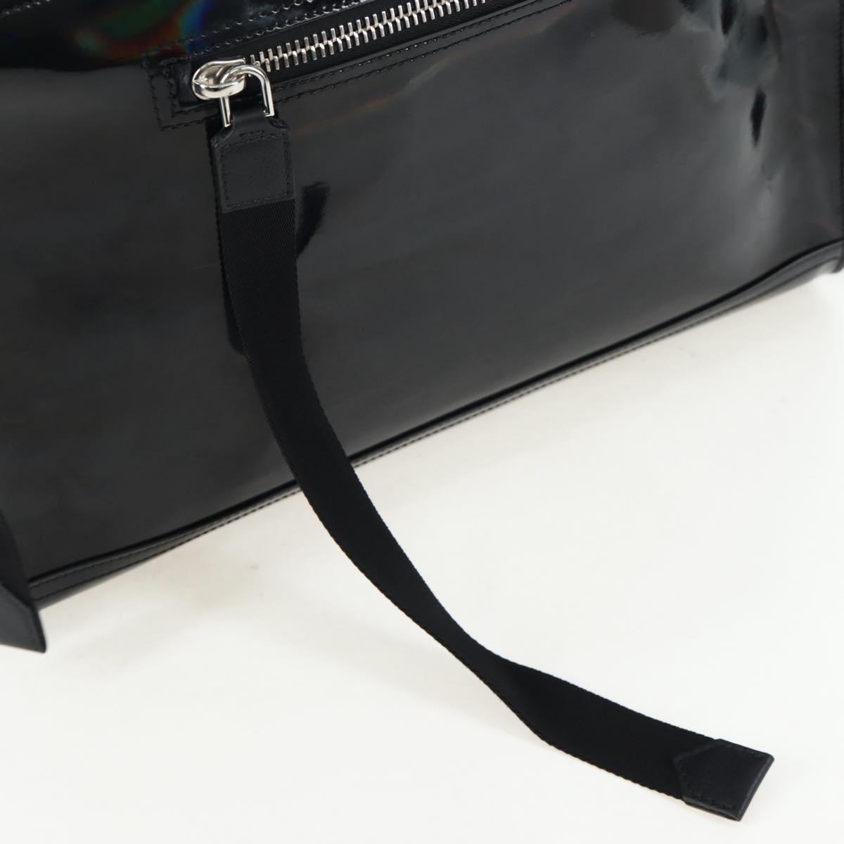 GIVENCHY Pandora Shoulder Bag Patent Black Silver Auth gh2410A