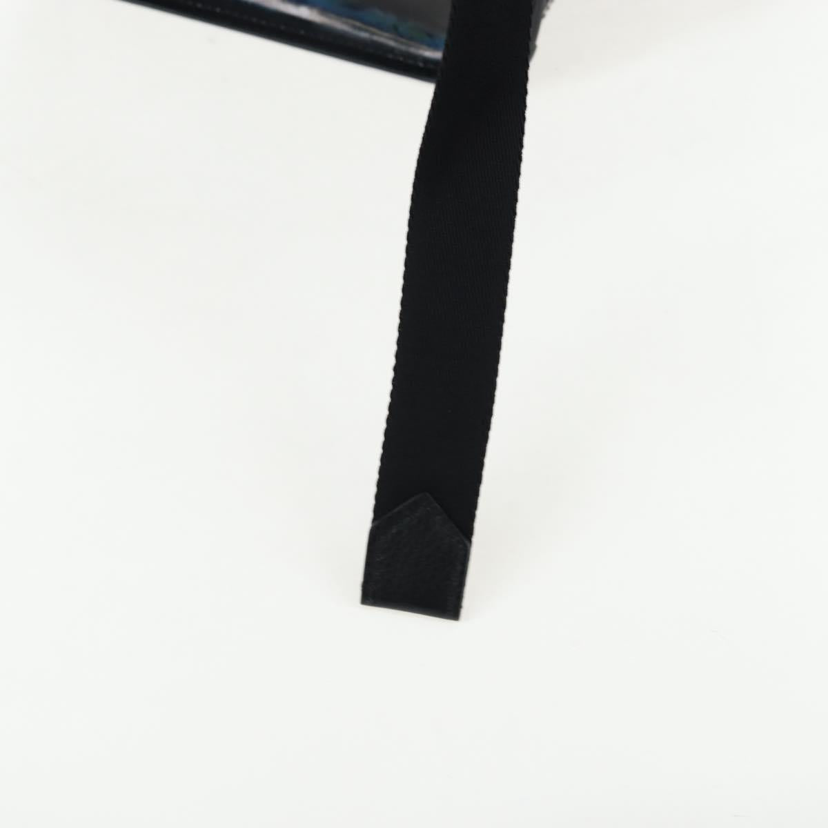 GIVENCHY Pandora Shoulder Bag Patent Black Silver Auth gh2410A