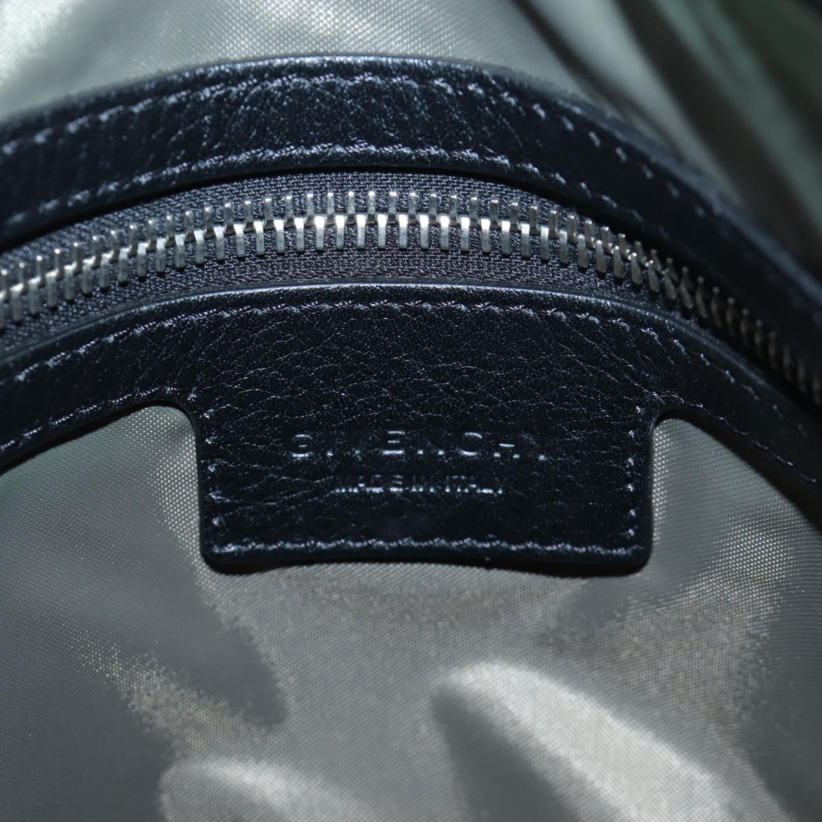 GIVENCHY Pandora Shoulder Bag Patent Black Silver Auth gh2410A